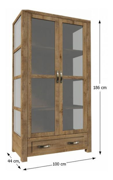 Vitrines szekrény Nicodemus W2D