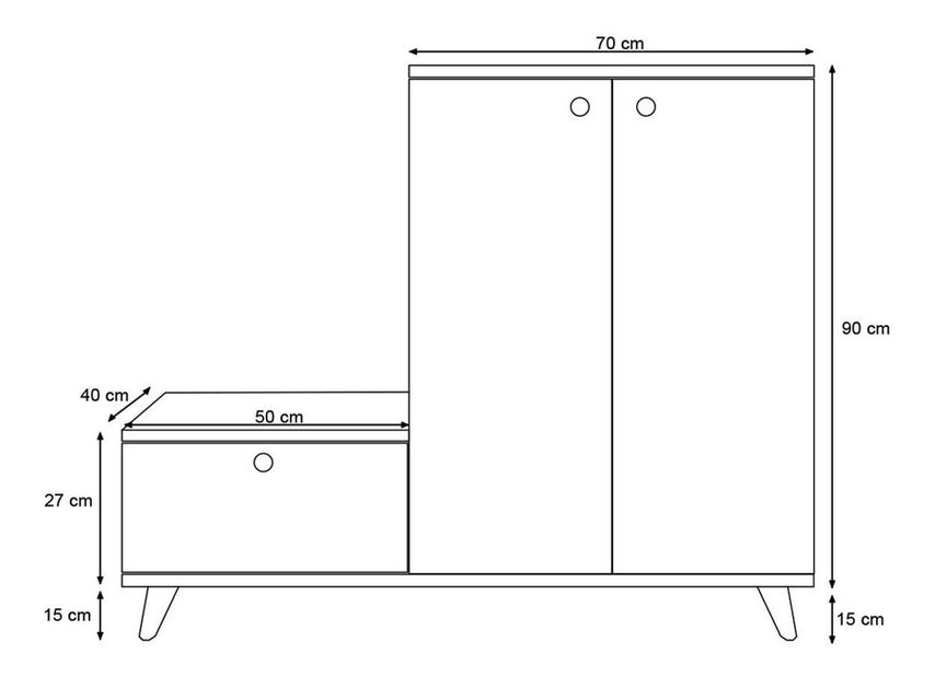 Mobilier Hol Tenuve (stejar + alb) 