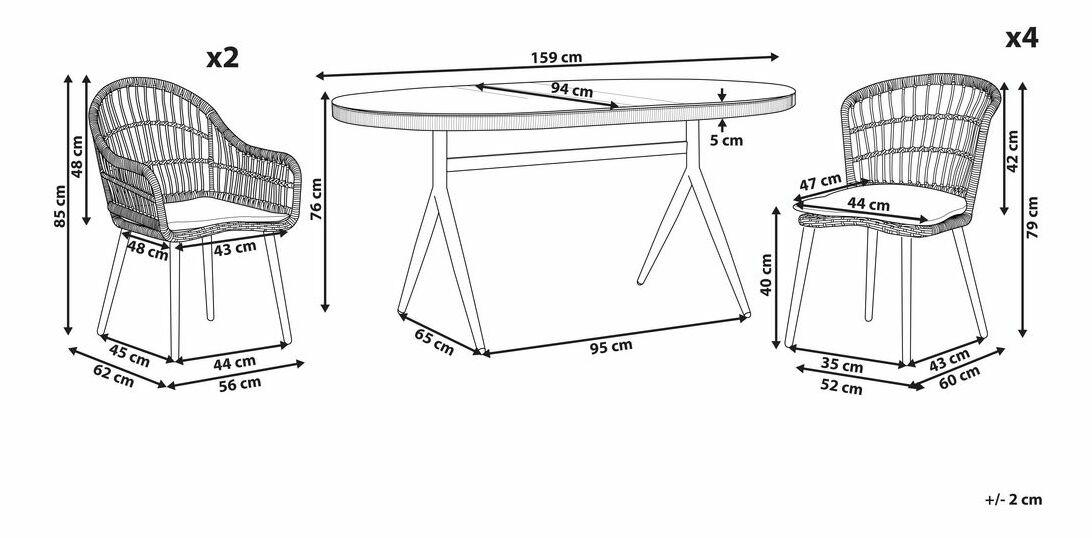 Kerti garnitúra Aliza (természetes)