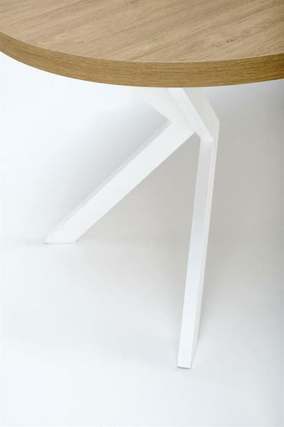 Széthúzható étkezőasztal 100-250 cm Pepeera (fehér + arany) (6 8 fő részére)