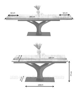Jedálenský stôl Entornaban (mramor + čierna)