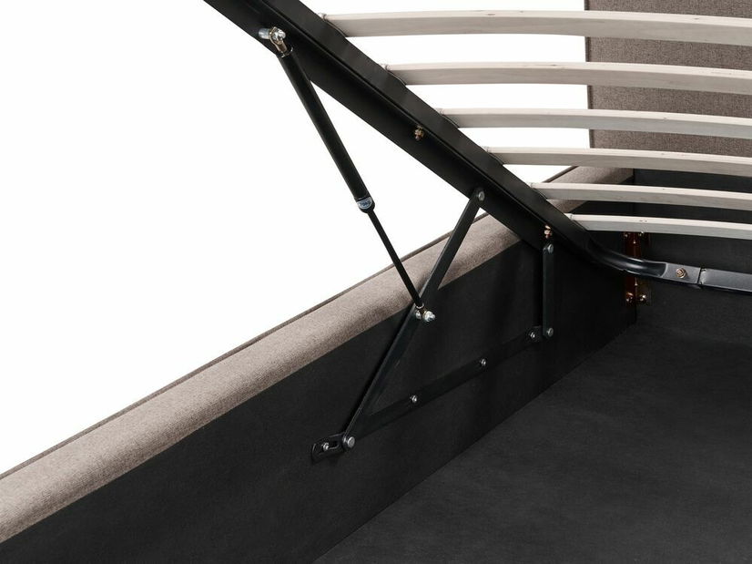 Pat matrimonial 160 cm Moiza (gri închis) (cu somieră) (cu sp. depozitare)