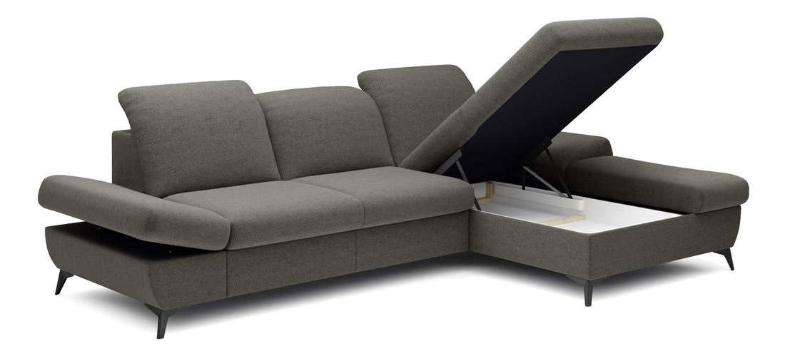 Rohová sedacia súprava Harpie (tmavosivá) (P)