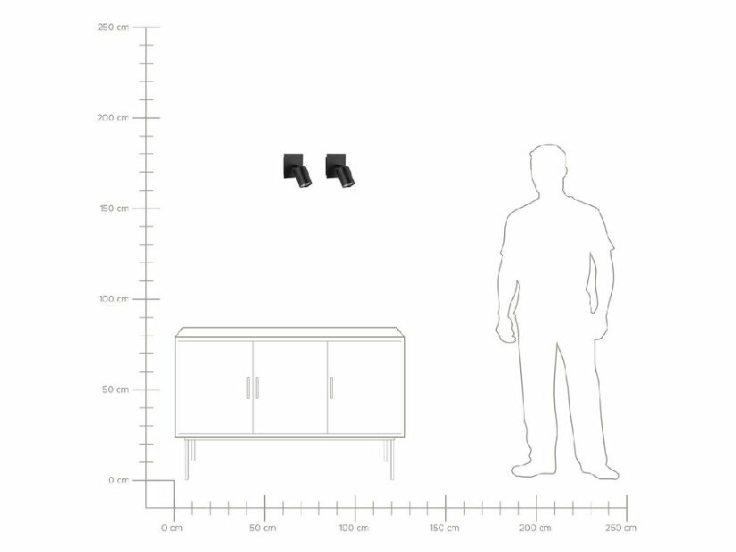 Set 2 zidne svjetiljke Takashi (crna) 