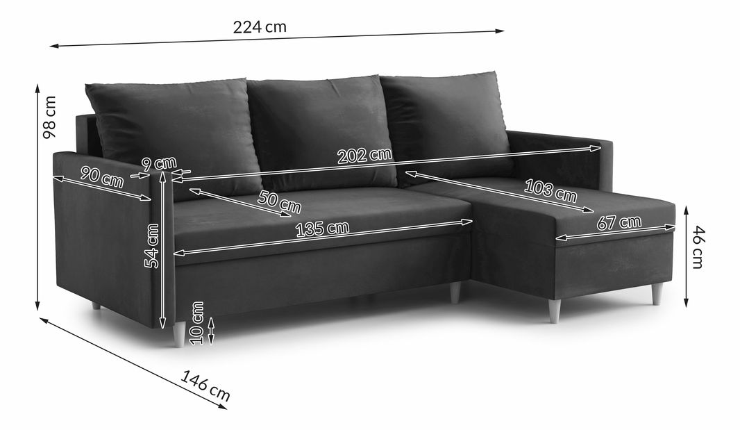 Rohová sedacia súprava Ronaldo (P) (fialová)