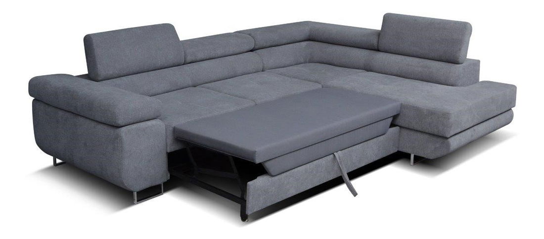 Rohová sedačka Moshe (tmavosivá) (P)