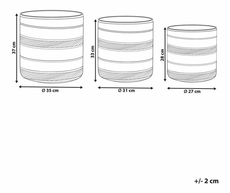 Sada 3 kvetináčov Rasbi (béžová)