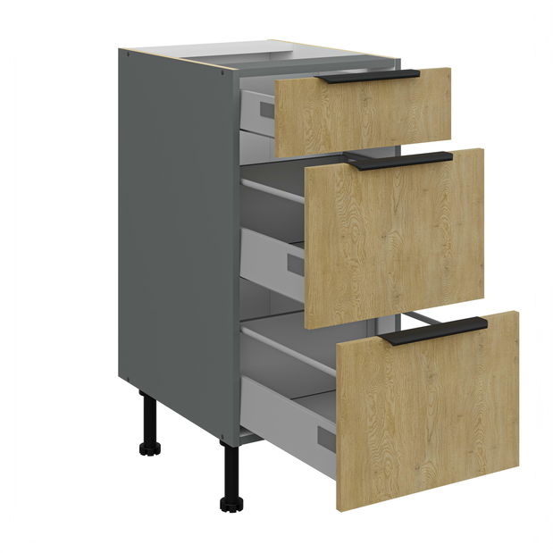 Alsó konyhaszekrény Carminia 40 D 3S BB PREMIUM BOX (cremona tölgy + antracit)