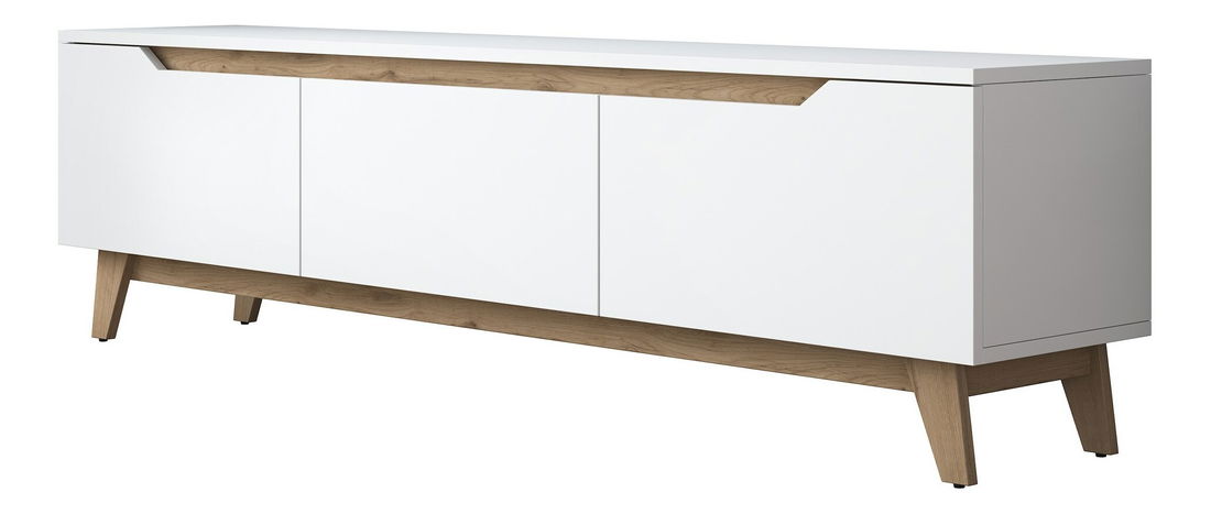TV stolić/ormarić Damien (bijela + orah svijetli)