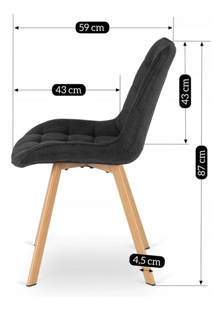 Jedálenská stolička Kramnik (čierna) 