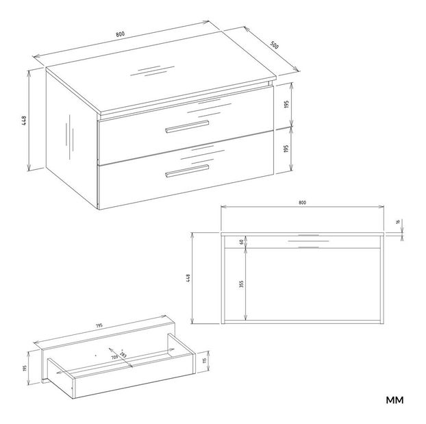 Skrinka pod umývadlo Neltossa 1 80 (biela)