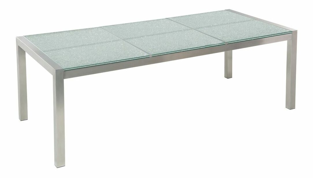 Záhradná jedálenská sada Grosso (béžová) (sklenená doska 180x90 cm) (béžové stoličky)