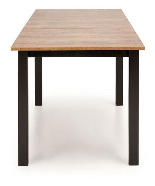 Masă de sufragerie extensibilă Tentempies (stejar hnedý + negru) (pentru 4-6 persoane)
