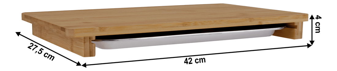 Doska na krájanie so zásuvkou Tarosh 1 (bambus + oceľ)