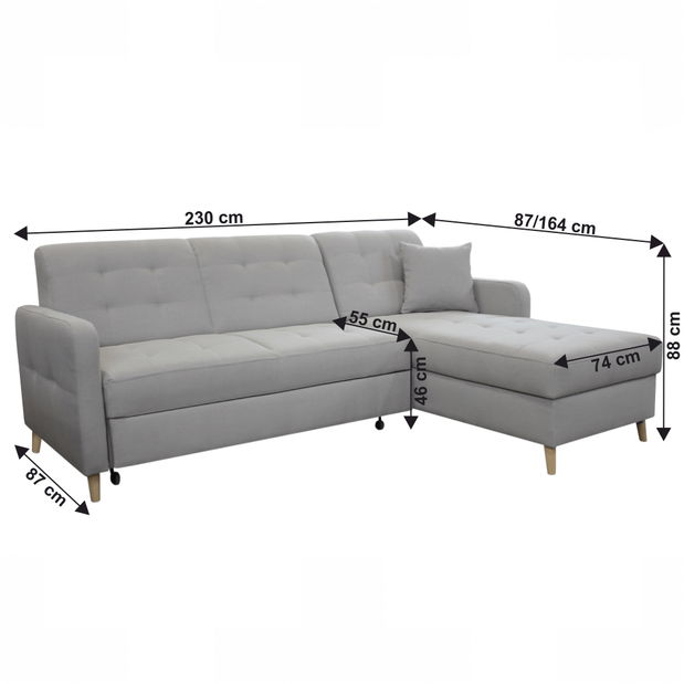 Kutna garnitura Vashti (siva) *outlet moguća oštećenja