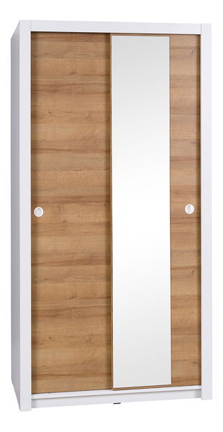 Šatníková skriňa Iweta SZ110 (biela matná + dub zlatý)