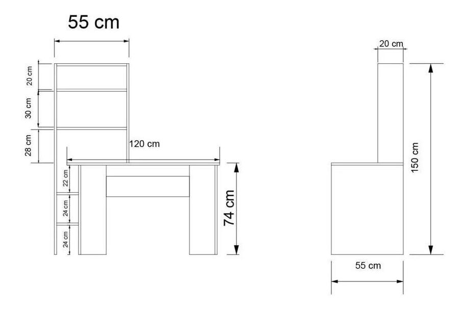 Masă PC Adan (Stejar + antracit)