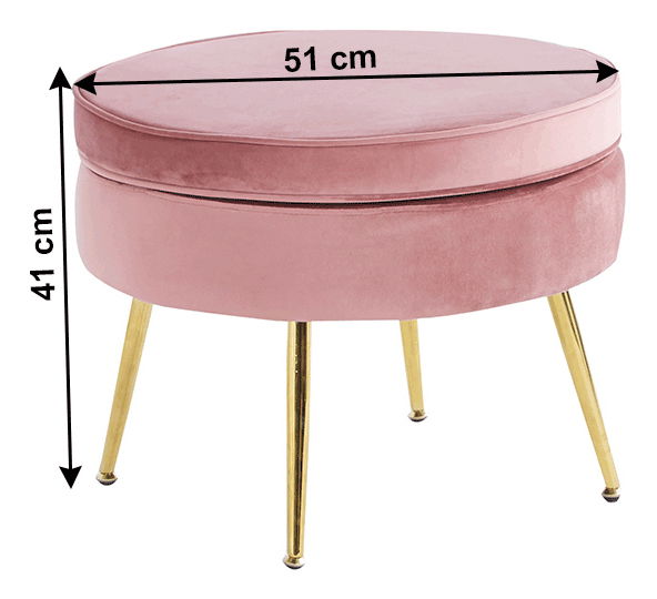 Taburet Nico (ružová + zlatá)