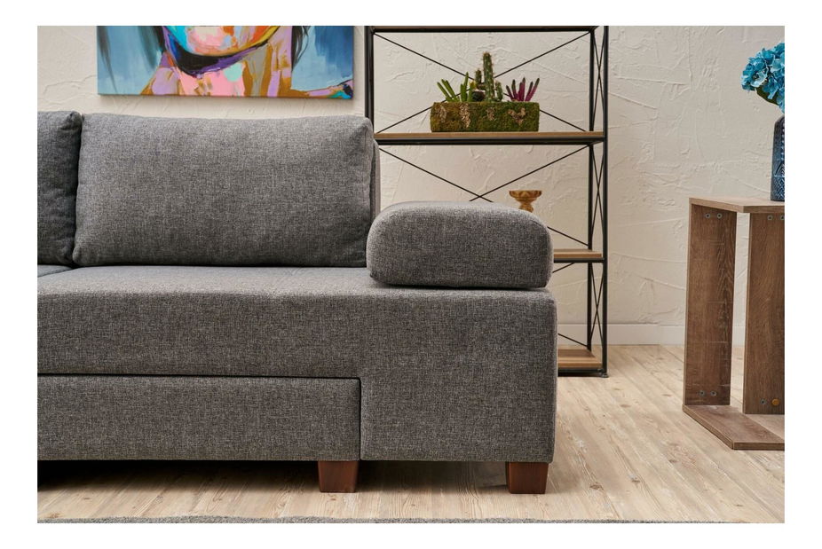 Canapea extensibilă Perenilla L (gri + Nuc)