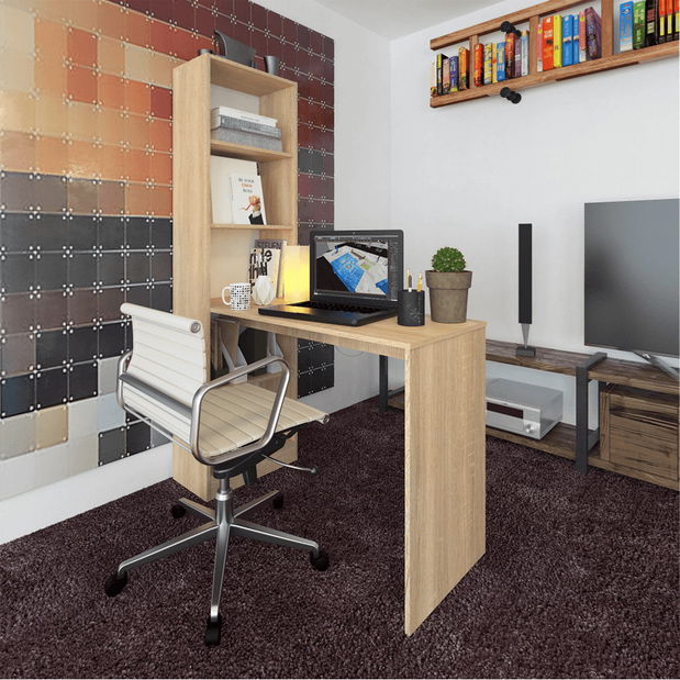 Többfunkciós számítógépasztal Jazmina (sonoma tölgy)