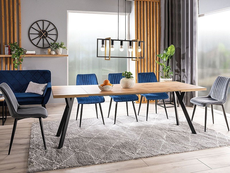 Széthúzható étkezőasztal 90-240 cm Marion (beton + fekete) (8 és több fő részére)