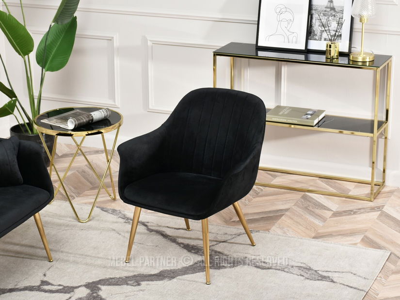 Fotelja Osmol F (crna + zlatna)