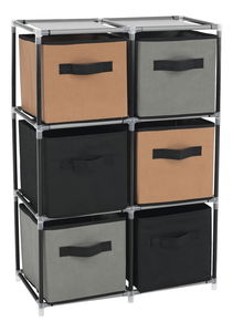 Komoda Cameron 2 (crna + smeđa + siva)