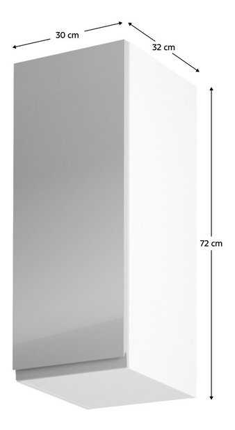 Horná kuchynská skrinka G30 Aurellia (biela + sivý lesk) (L)