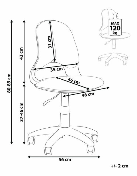 Uredska stolica Marza (ružičasta)