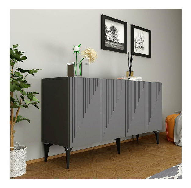 Skrinka Tomune 2 (antracit + orech) 