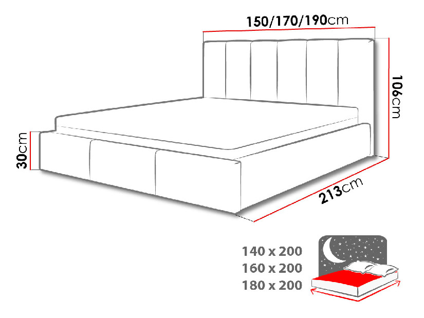 Čalúnená posteľ Tess (160x200) (Sawana 80)