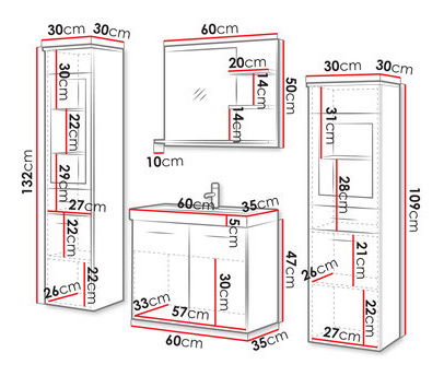 Set mobilier baie Apoleon II (kastanien breslau)