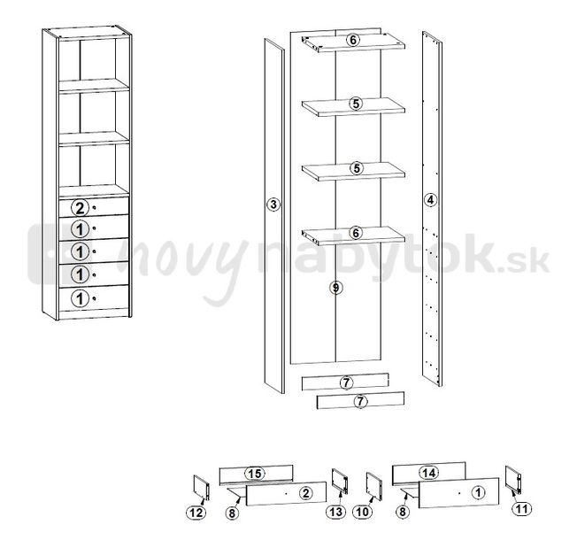 Regál BRW Lendi REG5S/53