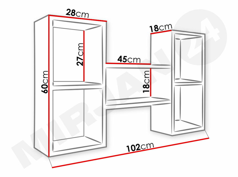 Závesný regál Cygni 002 (biela) *výpredaj