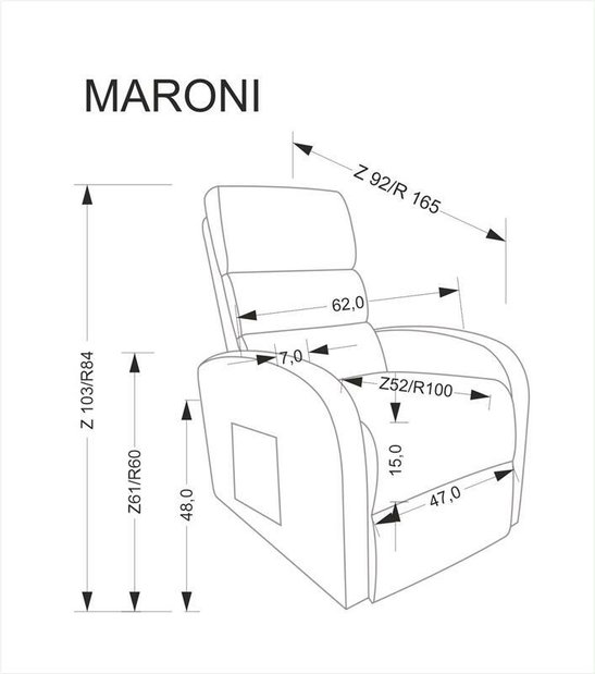Relaxačné polohovateľné kreslo Makarony (béžová)