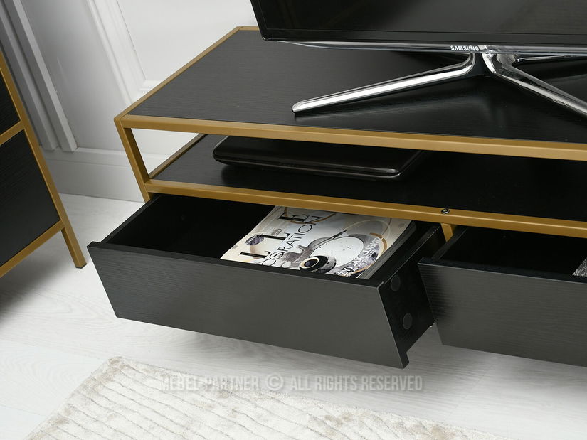 TV asztal/szekrény Soren Rtv (fekete fa + arany)