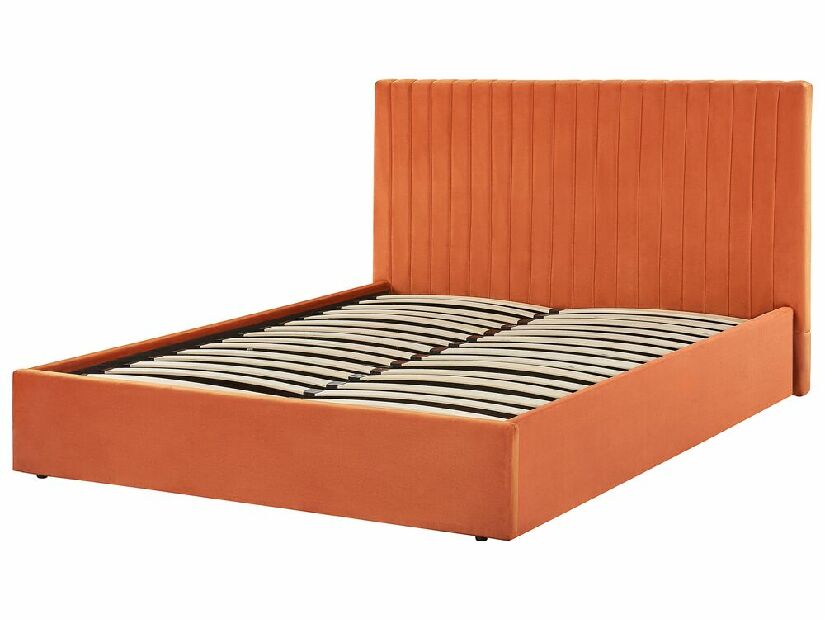 Bračni krevet 140 cm Vakarine (narančasta) (s podnicom i prostorom za odlaganje) *rasprodaja