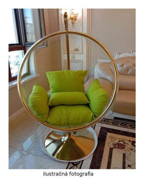 Viseća stolica za ljuljanje Belgica 3 (transparentna + srebrna + siva) 