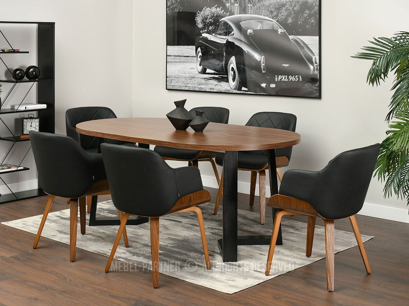 Stolička Sorien K (čierna + orech)