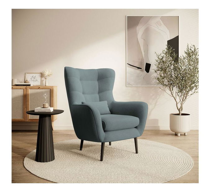 Fotoliu cu suport picioare Veneza VZ1 (gri închis + negru)