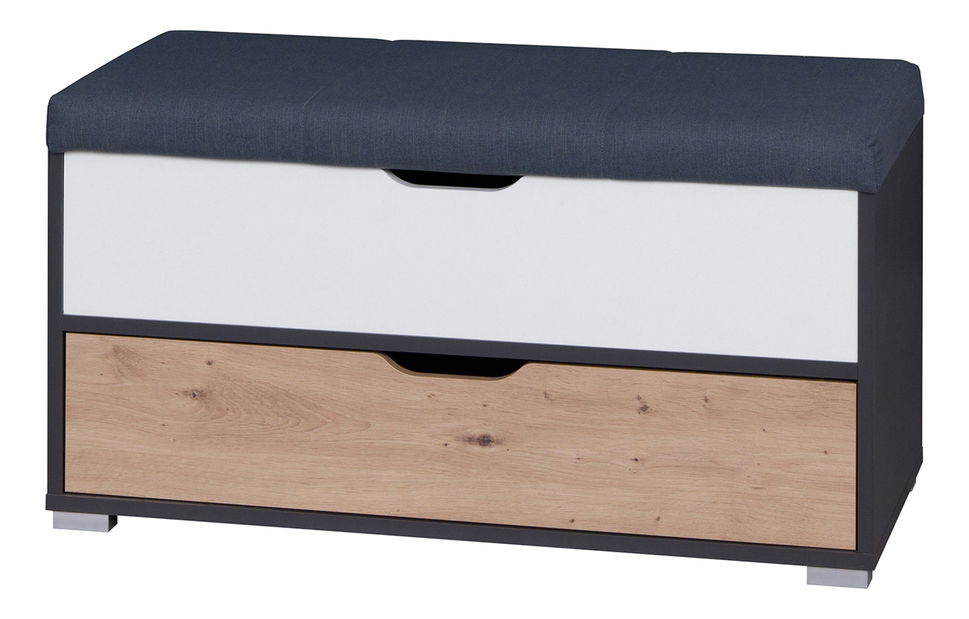 Botník Iweta KUF (grafit + biela matná + dub artisan)