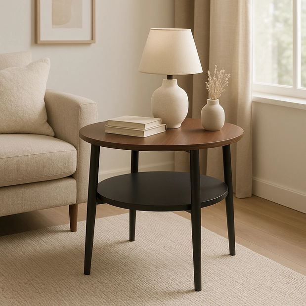 Măsuță cafea Publis (nuc + negru) 