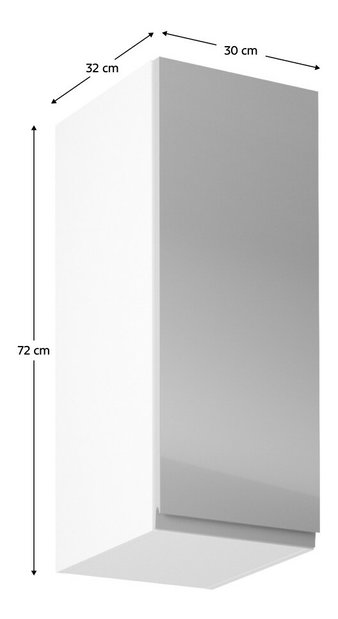 Horná kuchynská skrinka G30 Aurellia (biela + sivý lesk) (P)