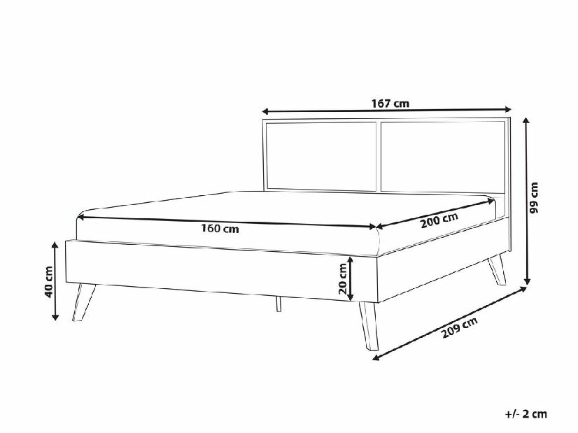 Manželská posteľ 160 cm Monza (svetlé drevo)