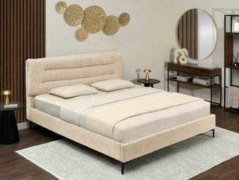 Franciaágy 160 cm Creame 160 (bézs + fekete)