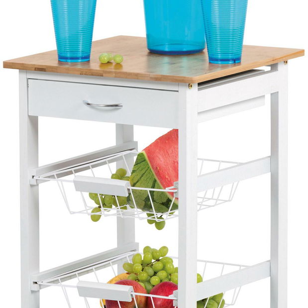 Stol za serviranje Dulcemente 1 (bambus + bijela mat)