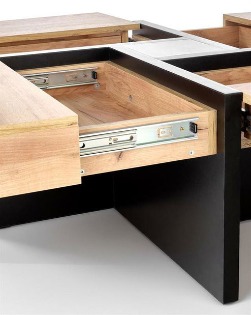 Stolić za kavu Shanel (hrast craft + crna)