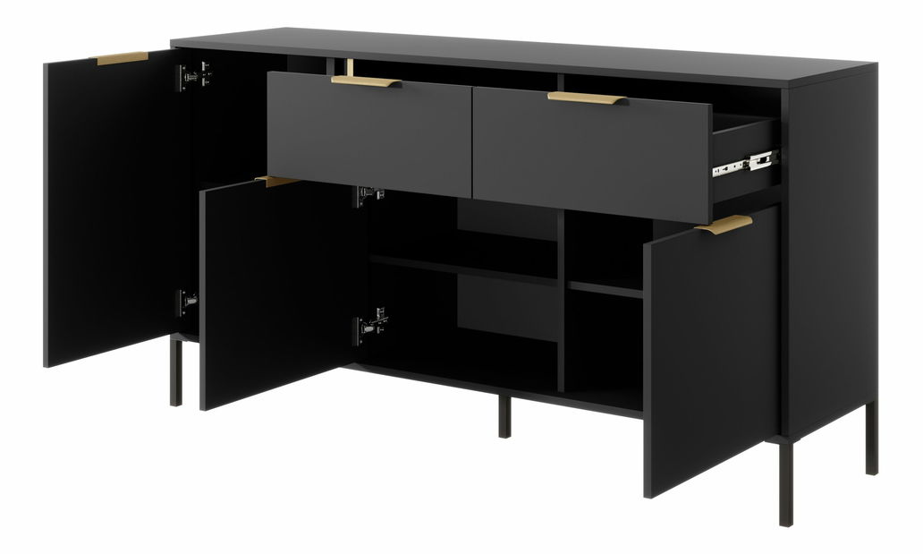 Komoda Lyran 3D2S (antracit + zlatá)