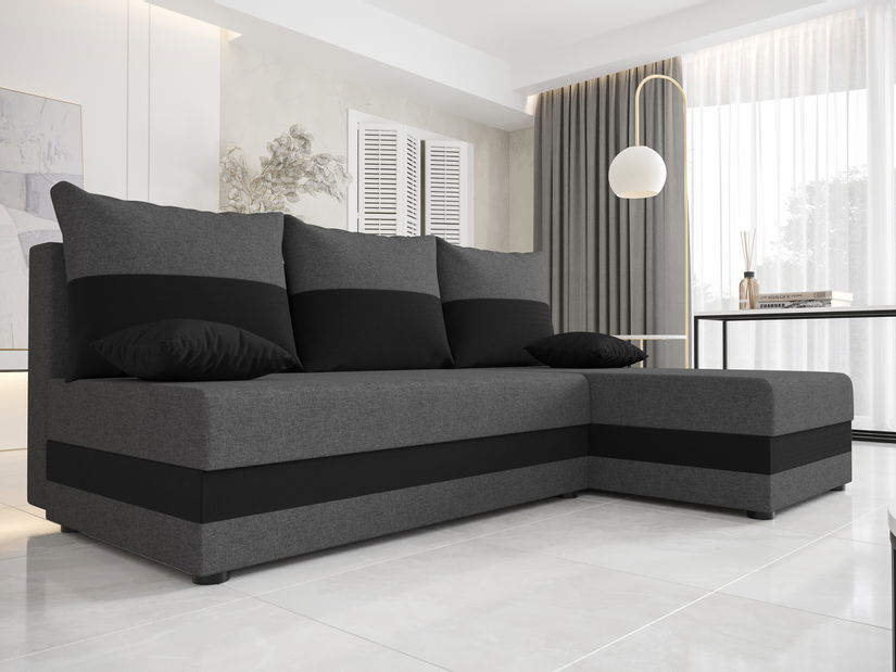 Colțar Harmony L (Gri + Negru) (D)