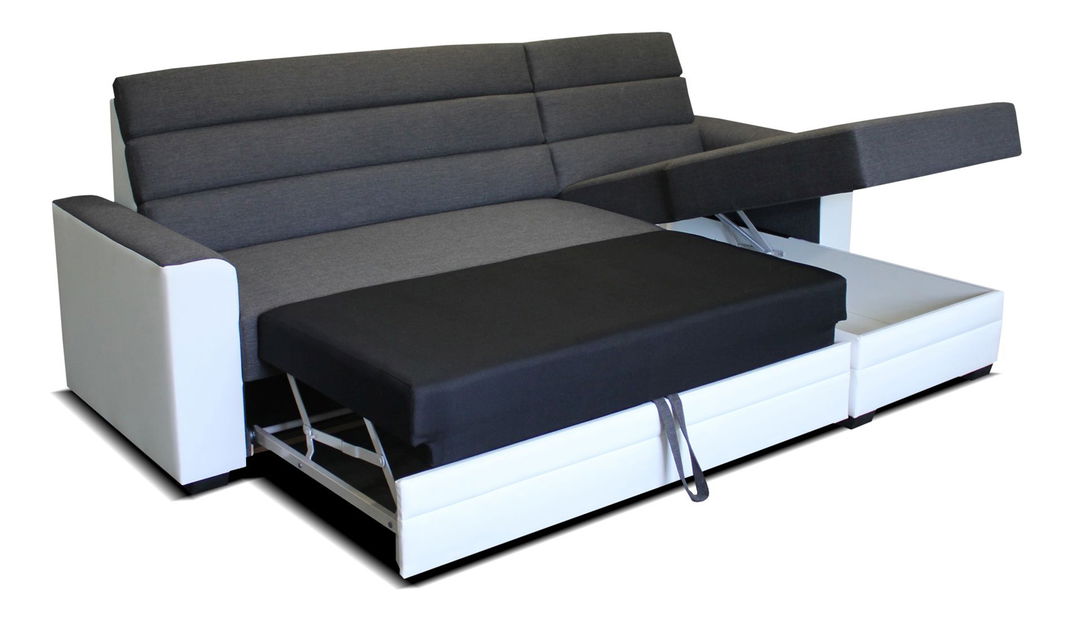 Rohová sedačka Ulm 2F+L (hnedá + biela) (P)